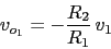 \begin{displaymath}v_{o_{1}}=-\frac{R_{2}}{R_{1}}\,v_{1}\end{displaymath}