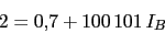 \begin{displaymath}2=0.7+100\,101\,I_{B}\end{displaymath}