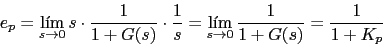 Ecuacion del error de posicion del sistema