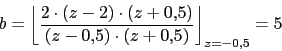 valor b de la descomposicion en fracciones simples de la transformada Z